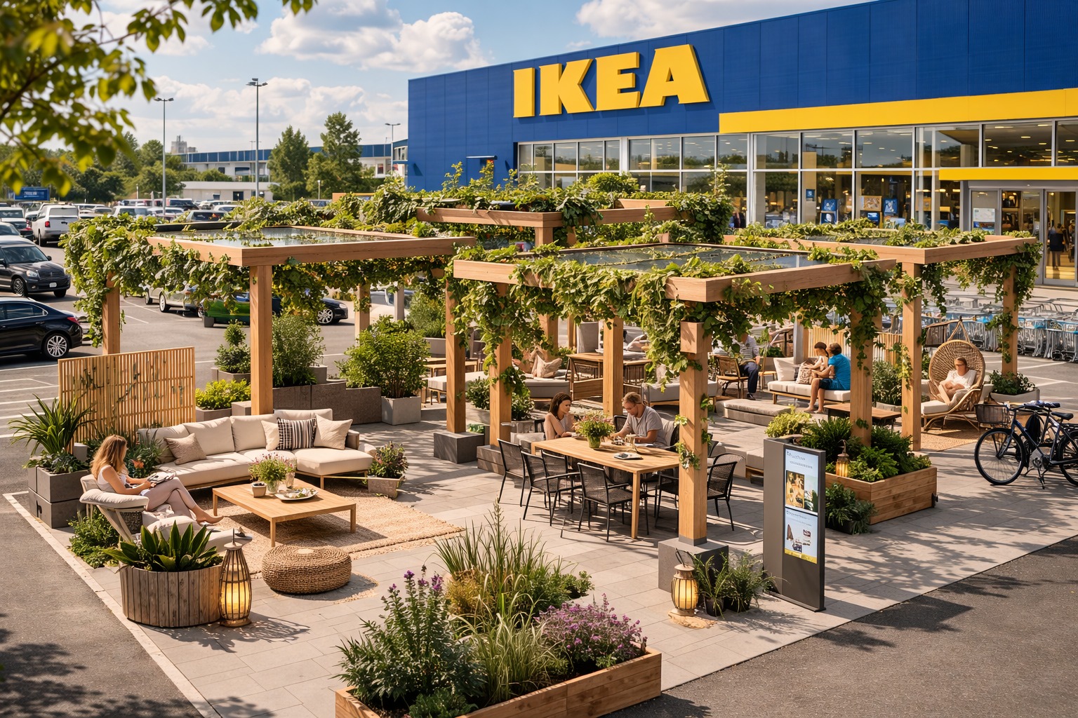 CityRoots Pergola mit Begrünung